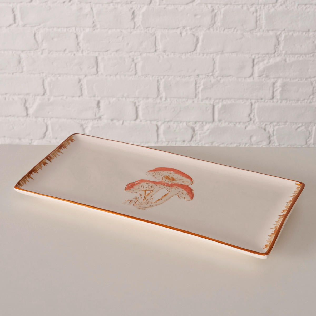 SERVIERPLATTE  - Braun/Weiß, LIFESTYLE, Keramik (35/16/2,5cm)