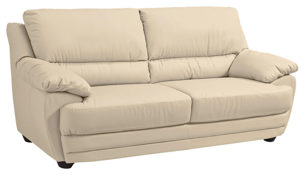 2-SITZER-SOFA in Lederlook Beige  - Beige, Design, Kunststoff/Textil (209/97/100cm) - Livetastic