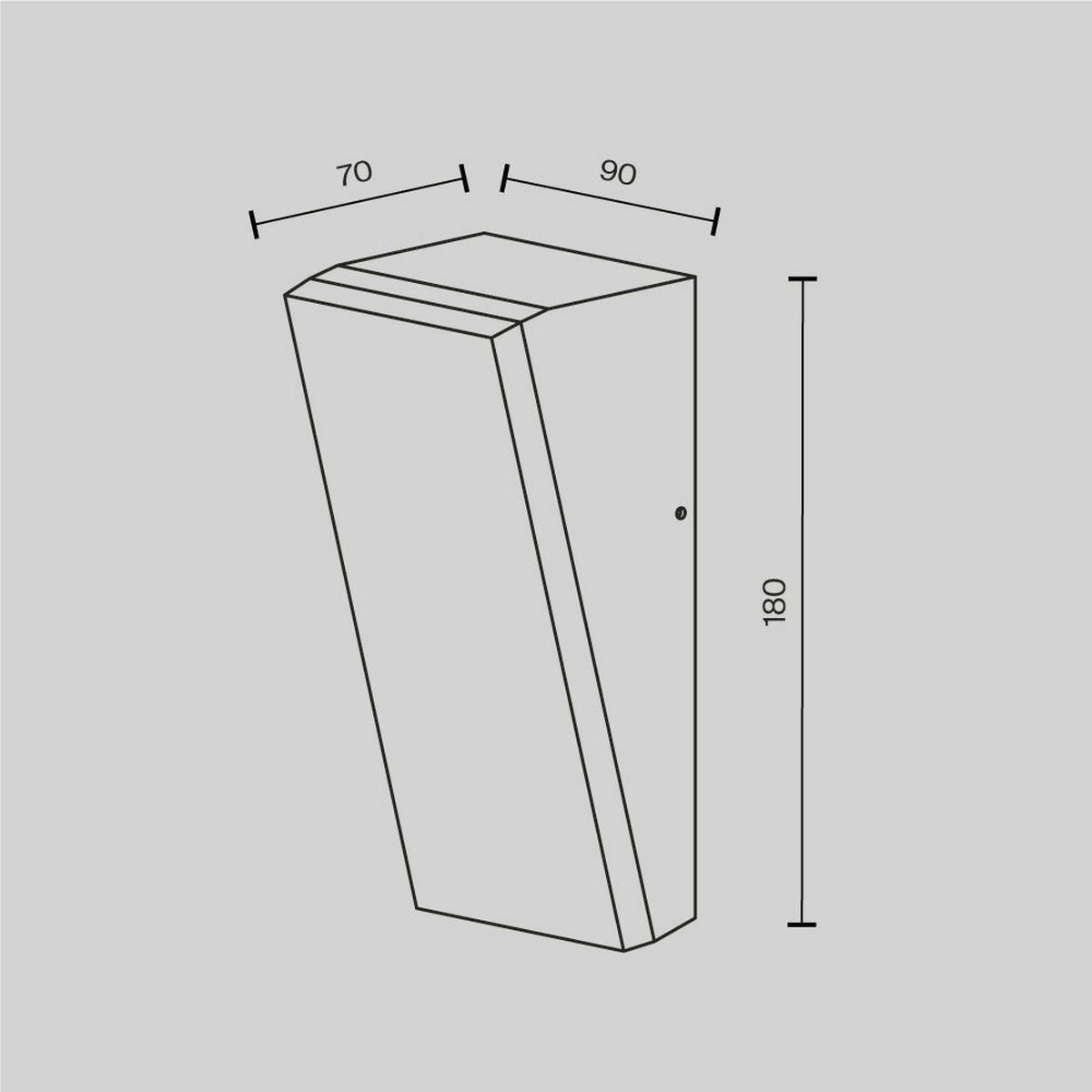 WANDLEUCHTE Brick 7/18/9 cm  - Graphitfarben, Design, Metall (7/18/9cm) - MAYTONI