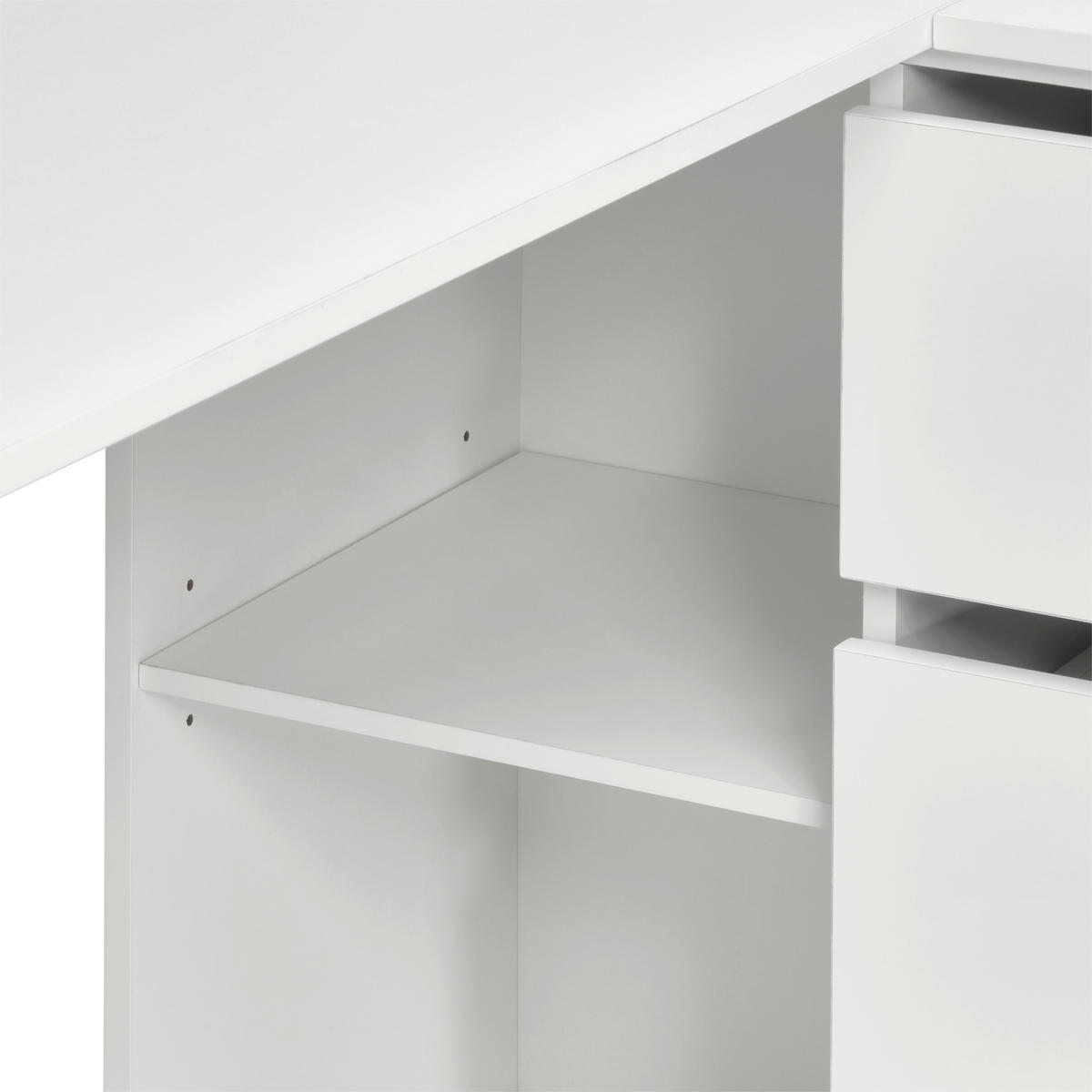 ECKSCHREIBTISCH  in Weiß  - Weiß, MODERN, Holzwerkstoff (154/77/84.5cm) - MID.YOU