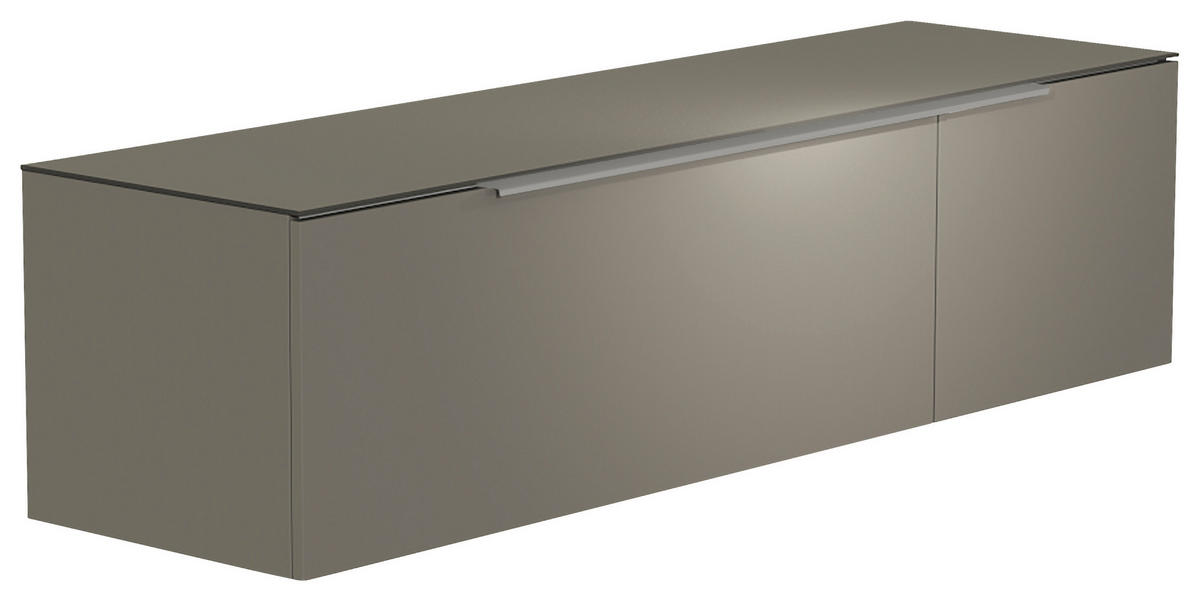 LOWBOARD  in 160/41/45 cm  - Alufarben/Grau, Design, Glas/Holzwerkstoff (160/41/45cm) - Moderano