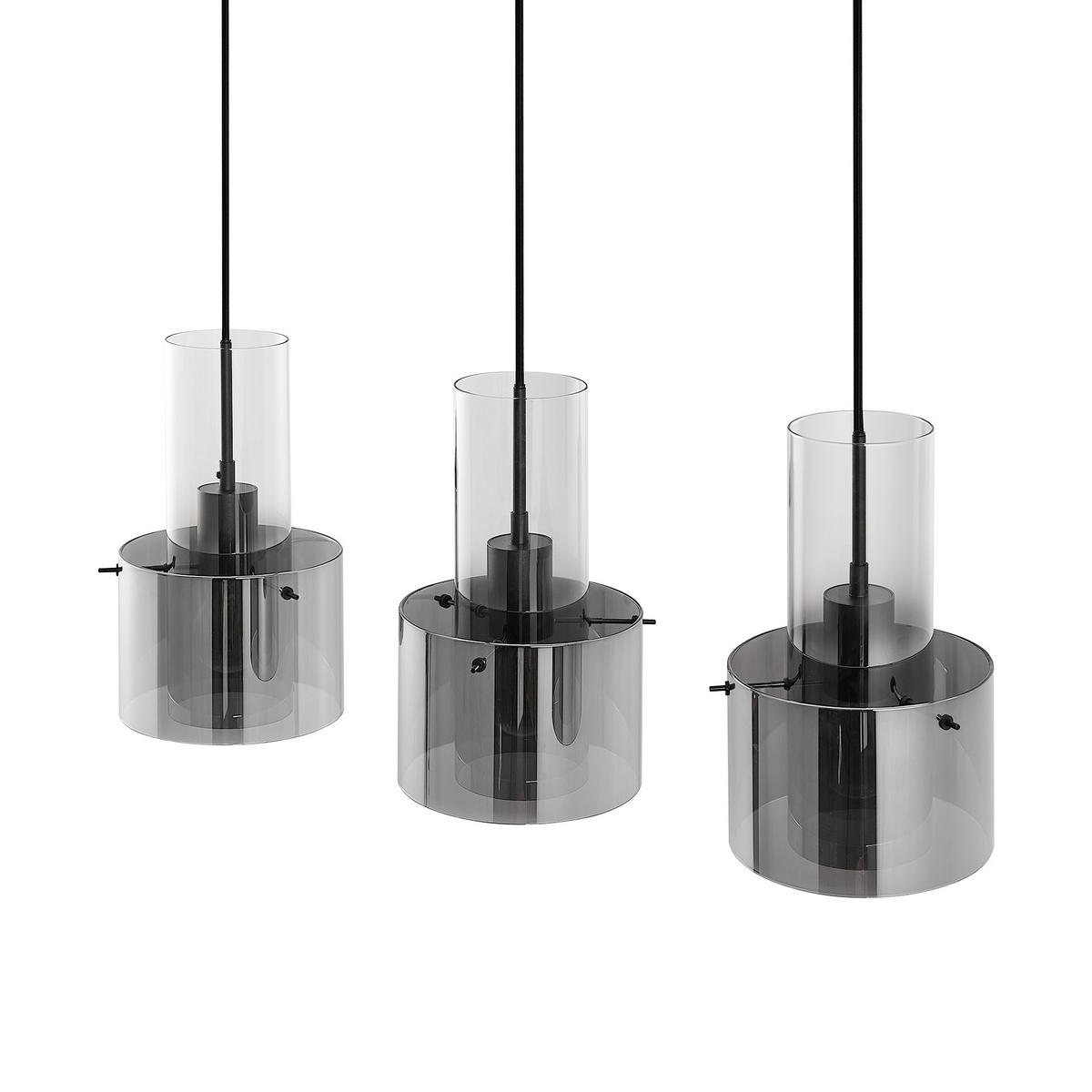 HÄNGLAMPA Eos 97/18/150 cm  - mörkgrå, Design, metall/glas (97/18/150cm) - Dieter Knoll