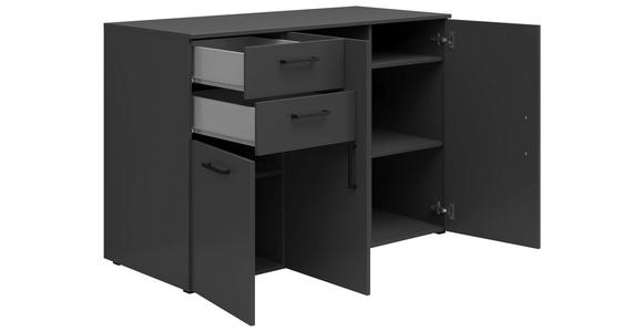KOMMODE 120/83/52 cm in Graphitfarben - Anthrazit/Schwarz, MODERN, Holzwerkstoff/Kunststoff (120/83/52cm) - Carryhome