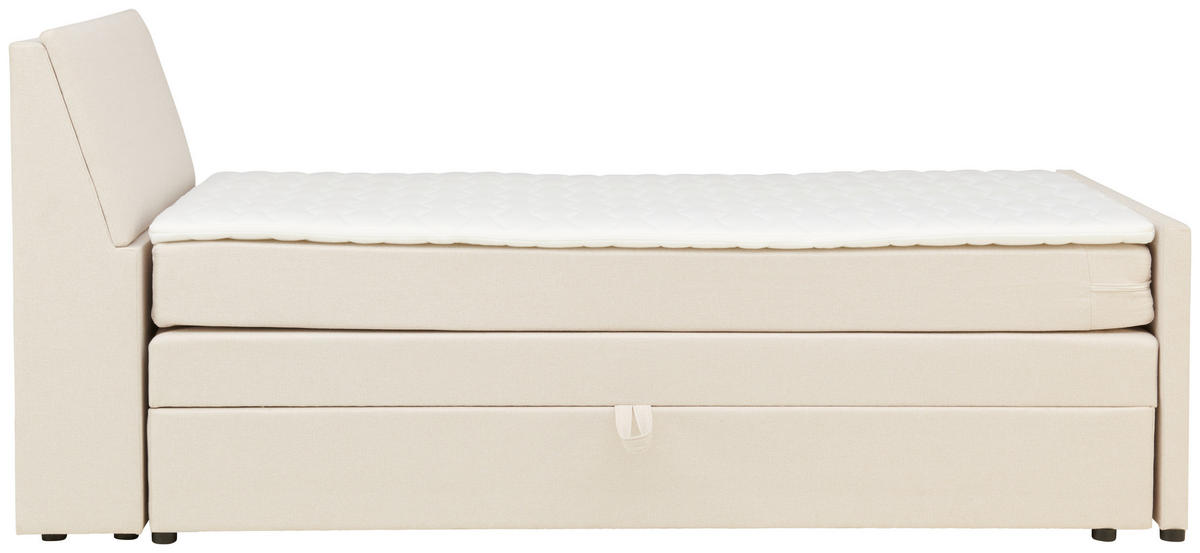 BOXSPRINGBETT 100/200 cm  in Creme  - Creme/Schwarz, Modern, Holz/Textil (100/200cm) - MID.YOU