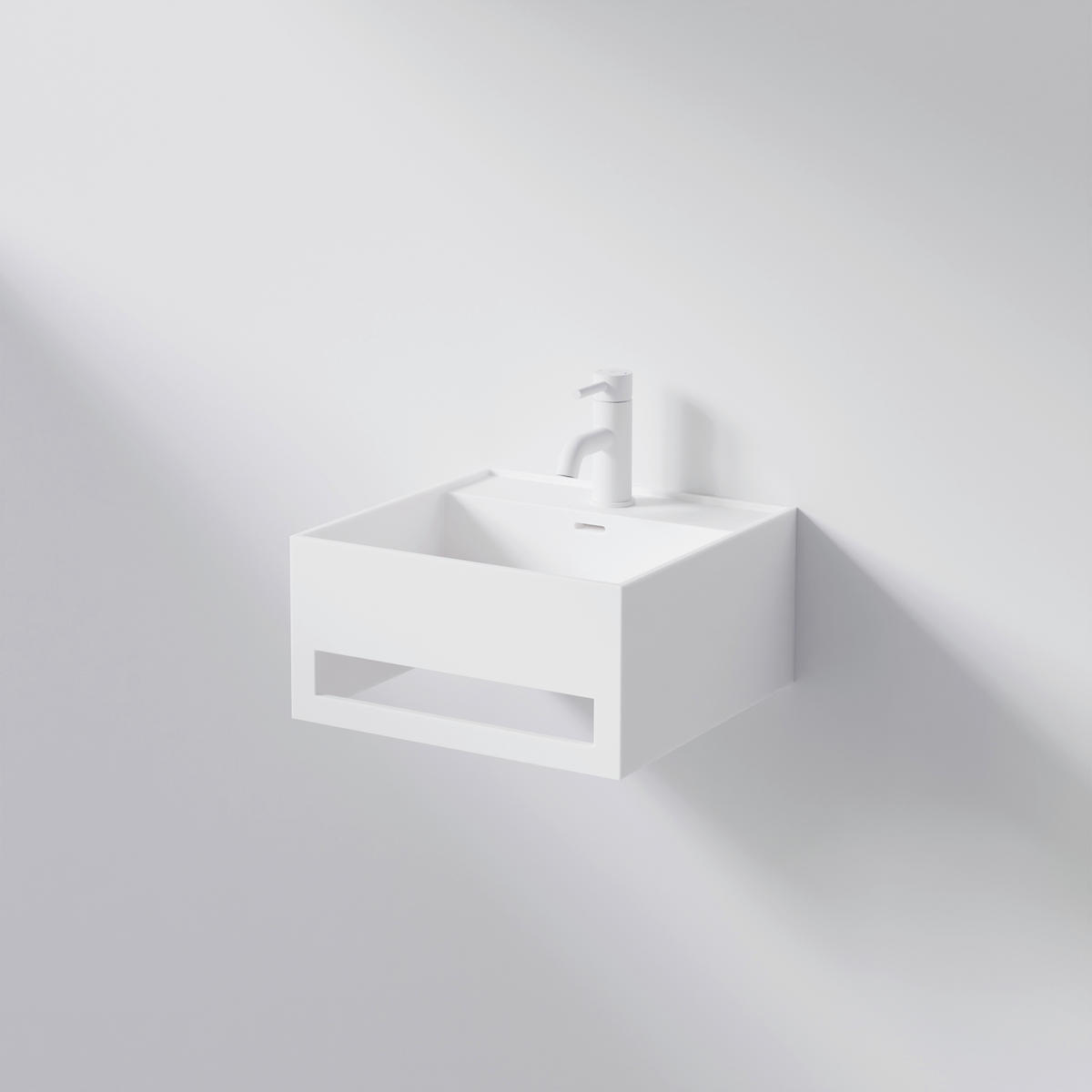 WASCHBECKEN 40/20/40 cm  - Weiß, MODERN, Stein (40/20/40cm)