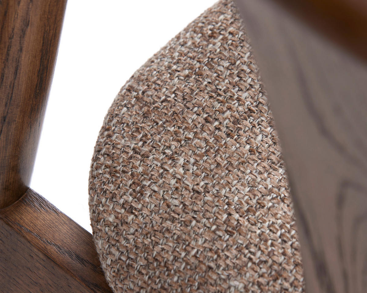 ARMLEHNSTUHL  in Webstoff  - Eiche dunkel/Naturfarben, Basics, Holz/Textil (59/76,6/52cm) - Boxxx