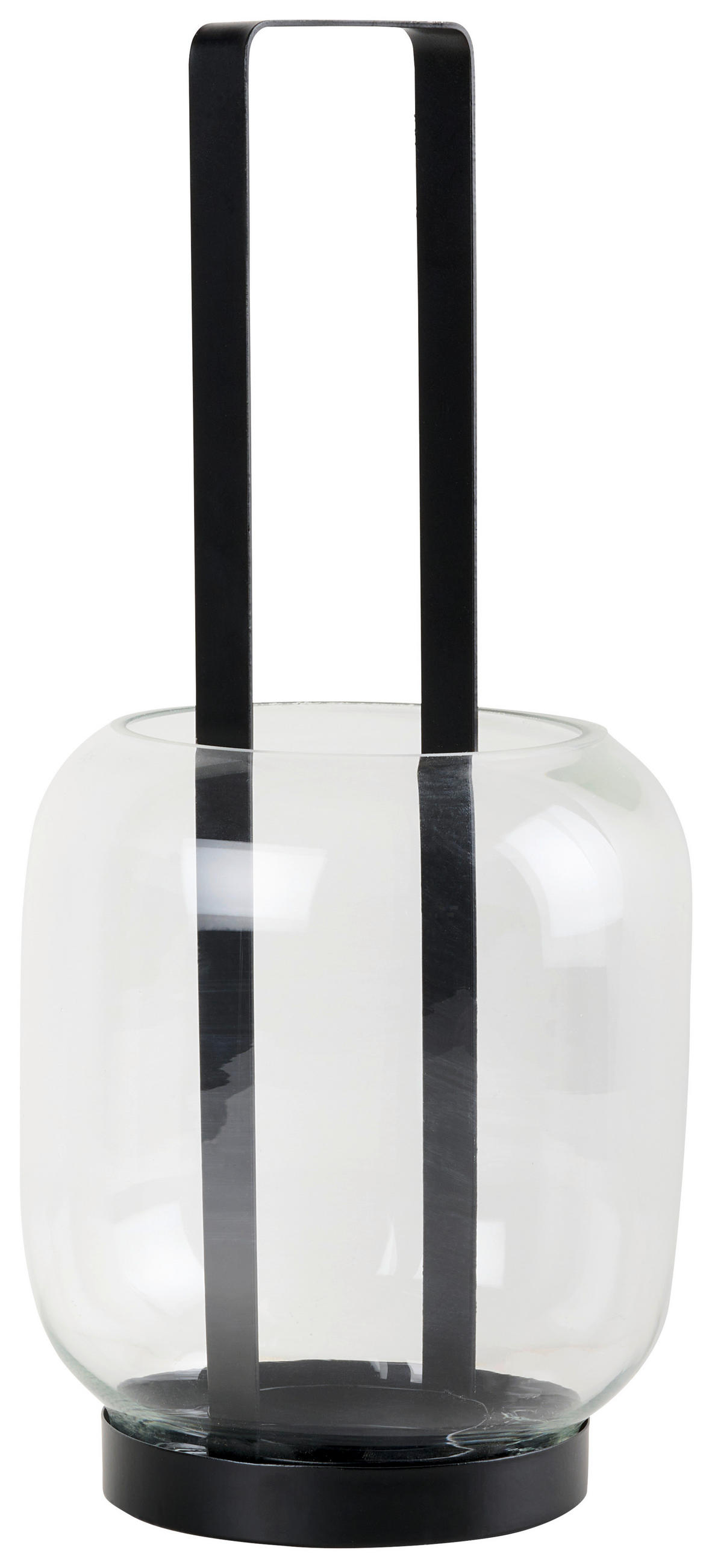 LATERNE - Schwarz, Trend, Glas/Metall (13,5/29cm) - Ambia Home