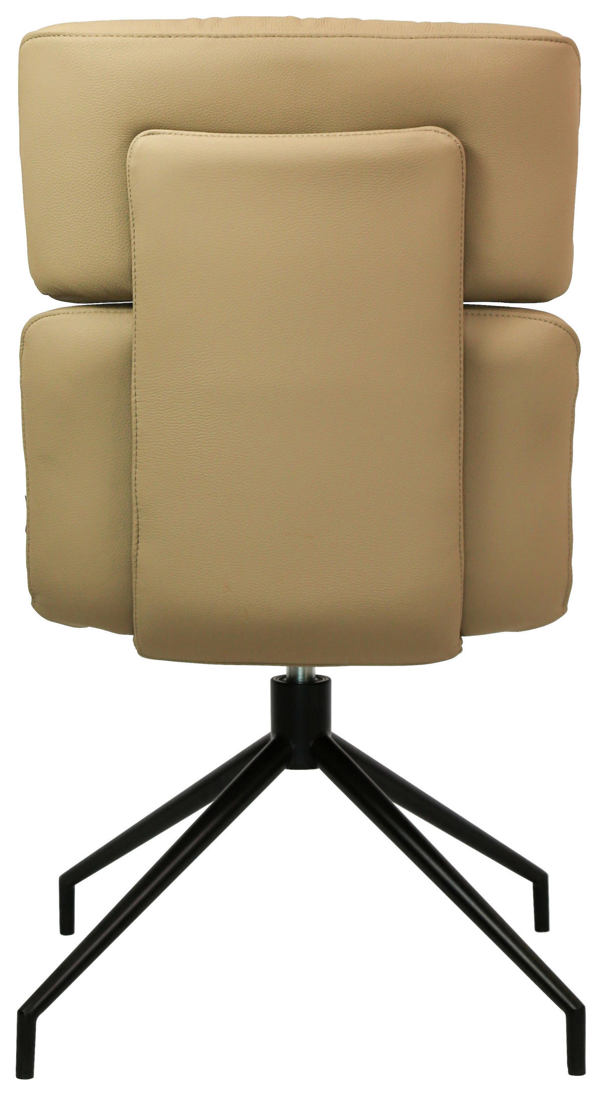 STUHL Echtleder Schwarz, Hellbraun  - Hellbraun/Schwarz, Design, Leder/Metall (50/92/64,5cm) - Dieter Knoll