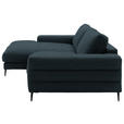 ECKSOFA  in Flachgewebe Petrol  177/253 cm  - Petrol/Schwarz, Design, Textil/Metall (177/253cm) - Dieter Knoll