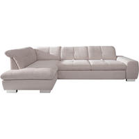 ECKSOFA Hellgrau Cord  - Chromfarben/Hellgrau, Design, Kunststoff/Textil (212/292cm) - SetOne by Musterring