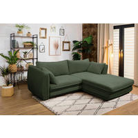 ECKSOFA  in Struktur Grün  240/201 cm  - Schwarz/Grün, Design, Kunststoff/Textil (240/201cm) - MID.YOU