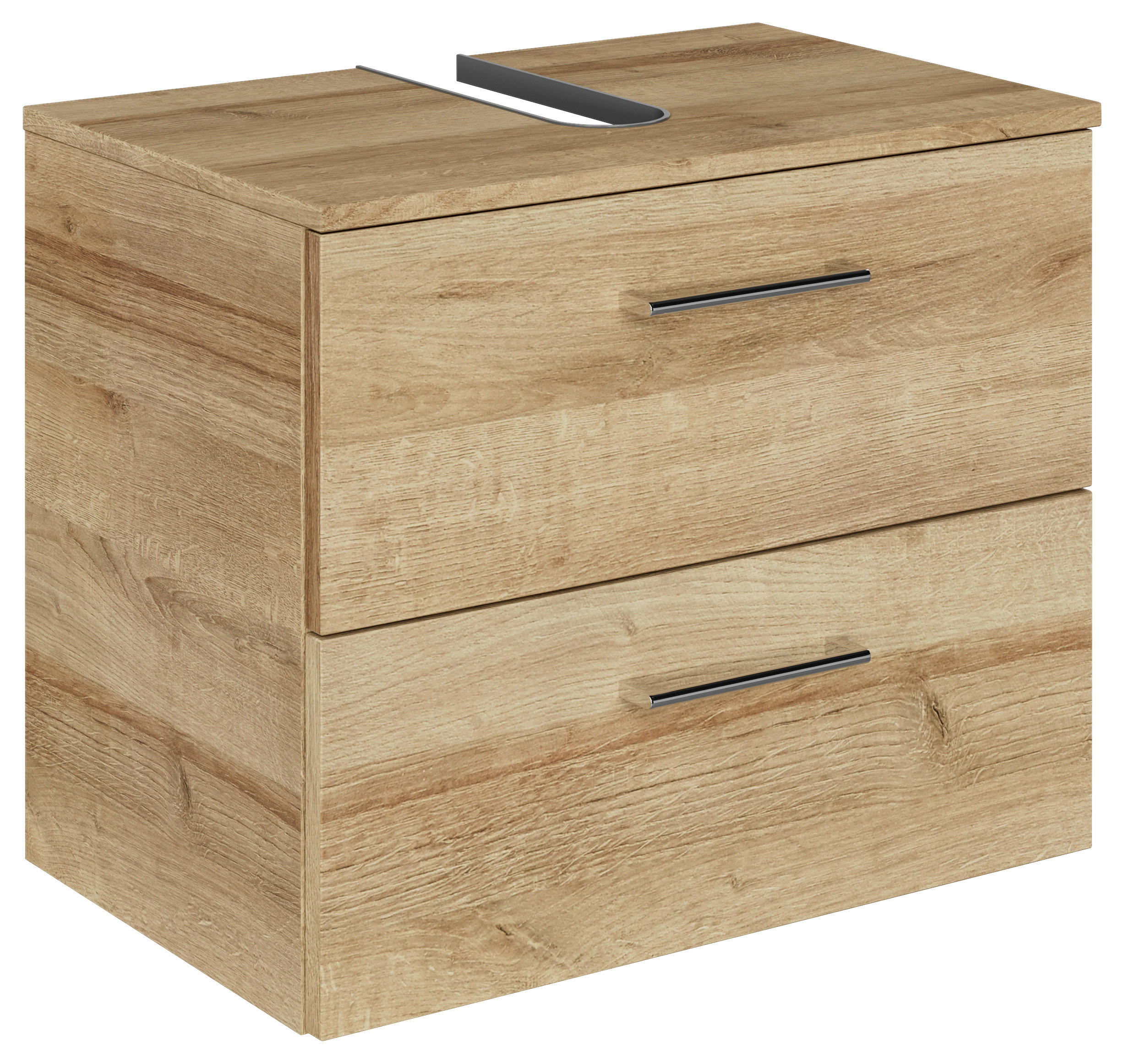 WASCHBECKENUNTERSCHRANK 60/49,8/38,3 cm  - Chromfarben/Hellbraun, KONVENTIONELL, Holzwerkstoff/Metall (60/49,8/38,3cm) - Sadena