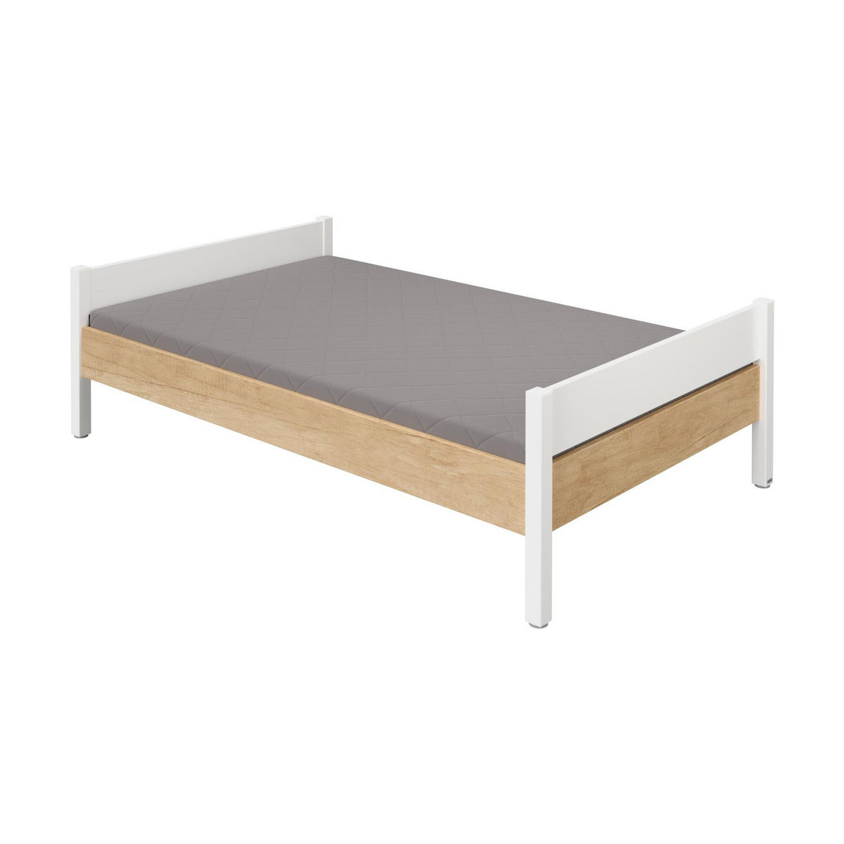 BETT 90/200 cm  in Weiss, Eichefarben   - Weiss/Eichefarben, Basics, Holzwerkstoff (90/200cm) - Paidi