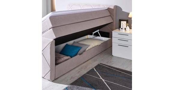 BOXSPRINGBETT 200/200 cm  in Grau  - Schwarz/Grau, Trend, Kunststoff/Textil (200/200cm) - Xora