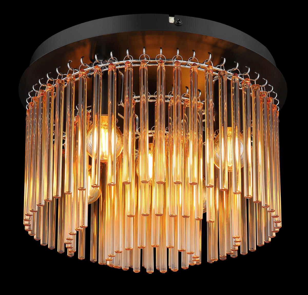 DECKENLEUCHTE  32/23 cm    - Klar/Chromfarben, LIFESTYLE, Glas/Metall (32/23cm) - Globo