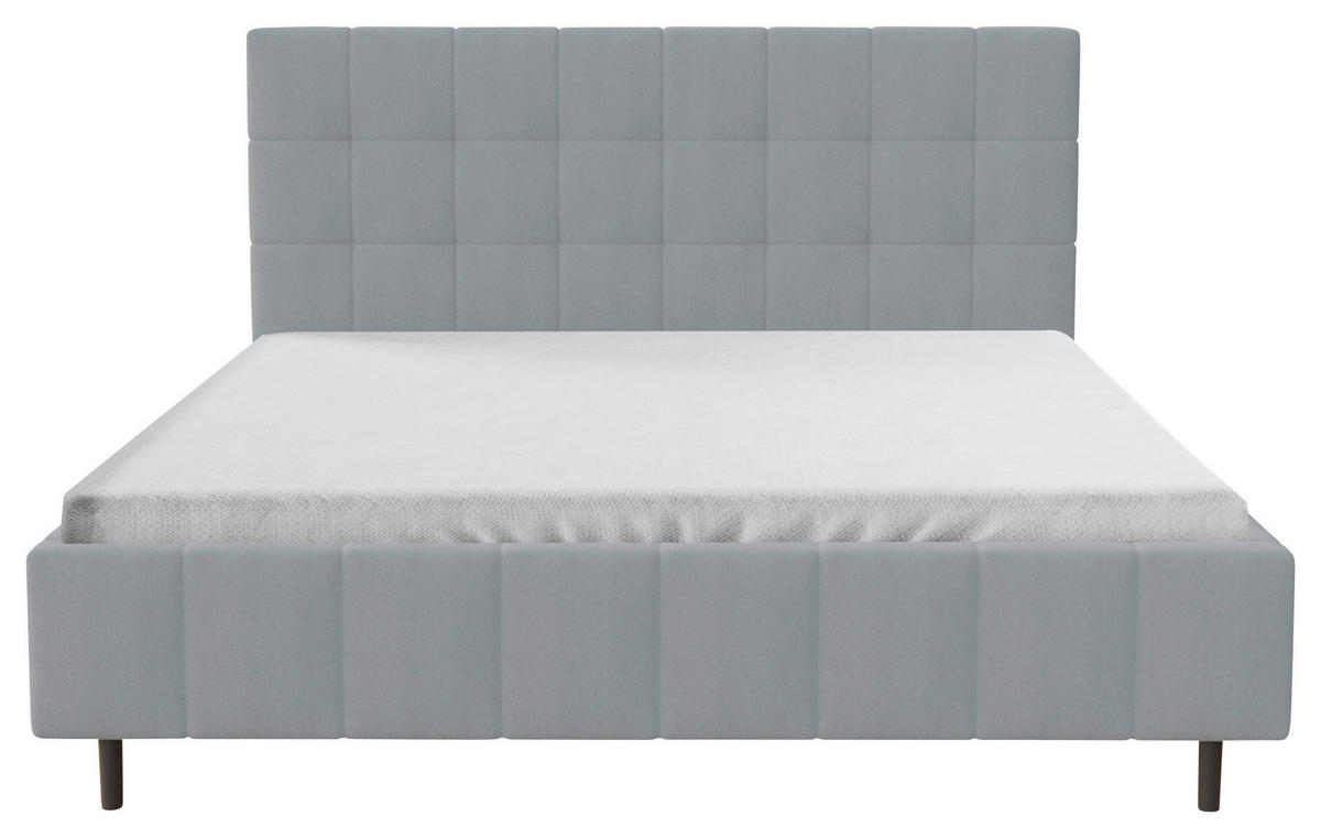 POLSTERBETT 180/200 cm  in Silberfarben  - Silberfarben/Schwarz, MODERN, Holz/Textil (180/200cm) - MID.YOU