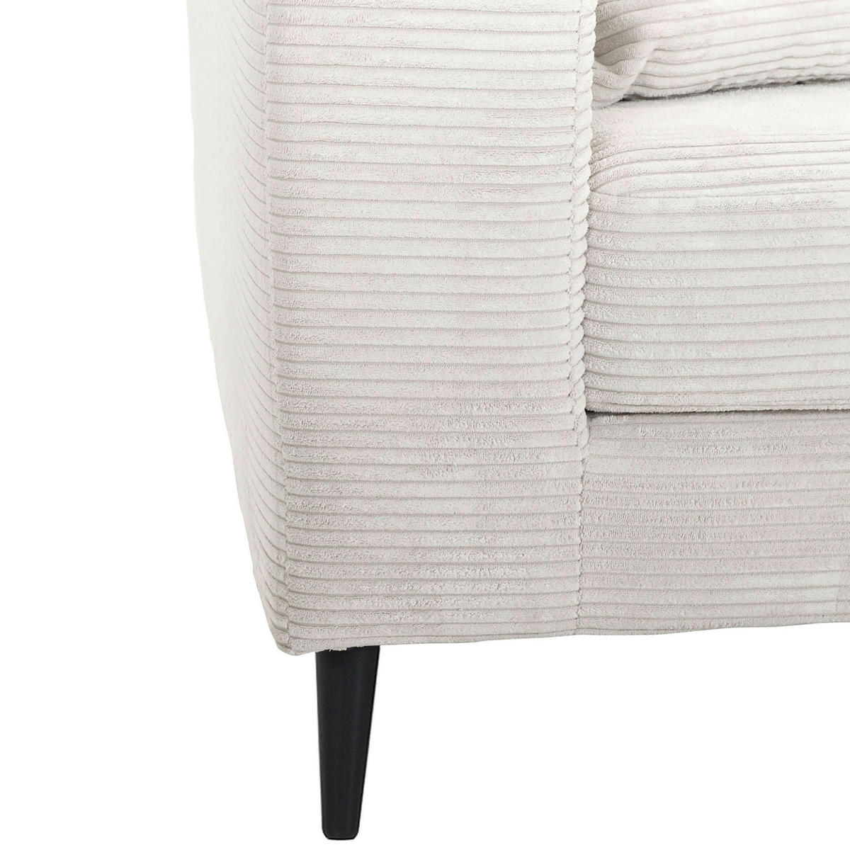 ECKSOFA in Cord Naturfarben  - Schwarz/Naturfarben, Konventionell, Holz/Textil (212/155cm) - Carryhome