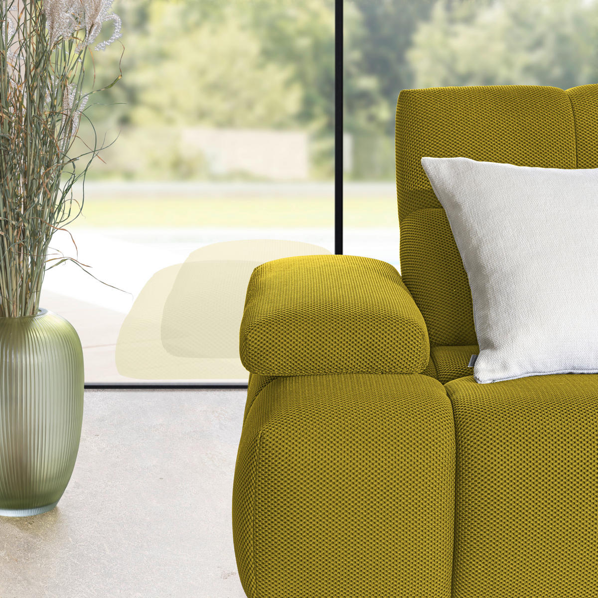 ECKSOFA in Struktur Gelb  313/233 cm  - Gelb/Schwarz, Design, Kunststoff/Textil (313/233cm) - Belluti