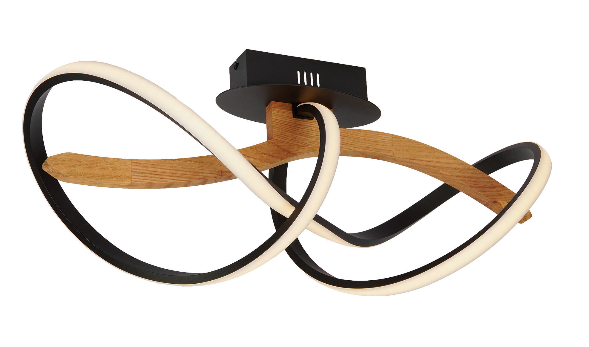 LED-DECKENLEUCHTE 45/45/18 cm   - Schwarz, Design, Holz/Metall (45/45/18cm) - Waldwelt