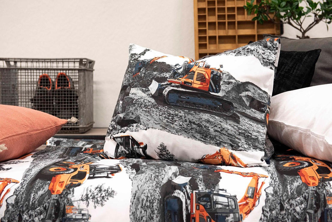 PÅSLAKANSET FÖR BARN 150/210 cm  - orange/vit, Basics, textil (150/210cm)