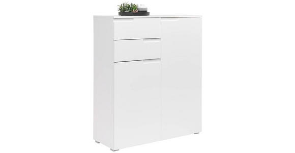 KOMMODE 100/119/40 cm in Weiß, Weiß Hochglanz - Weiß Hochglanz/Silberfarben, Design, Holzwerkstoff/Kunststoff (100/119/40cm) - Carryhome