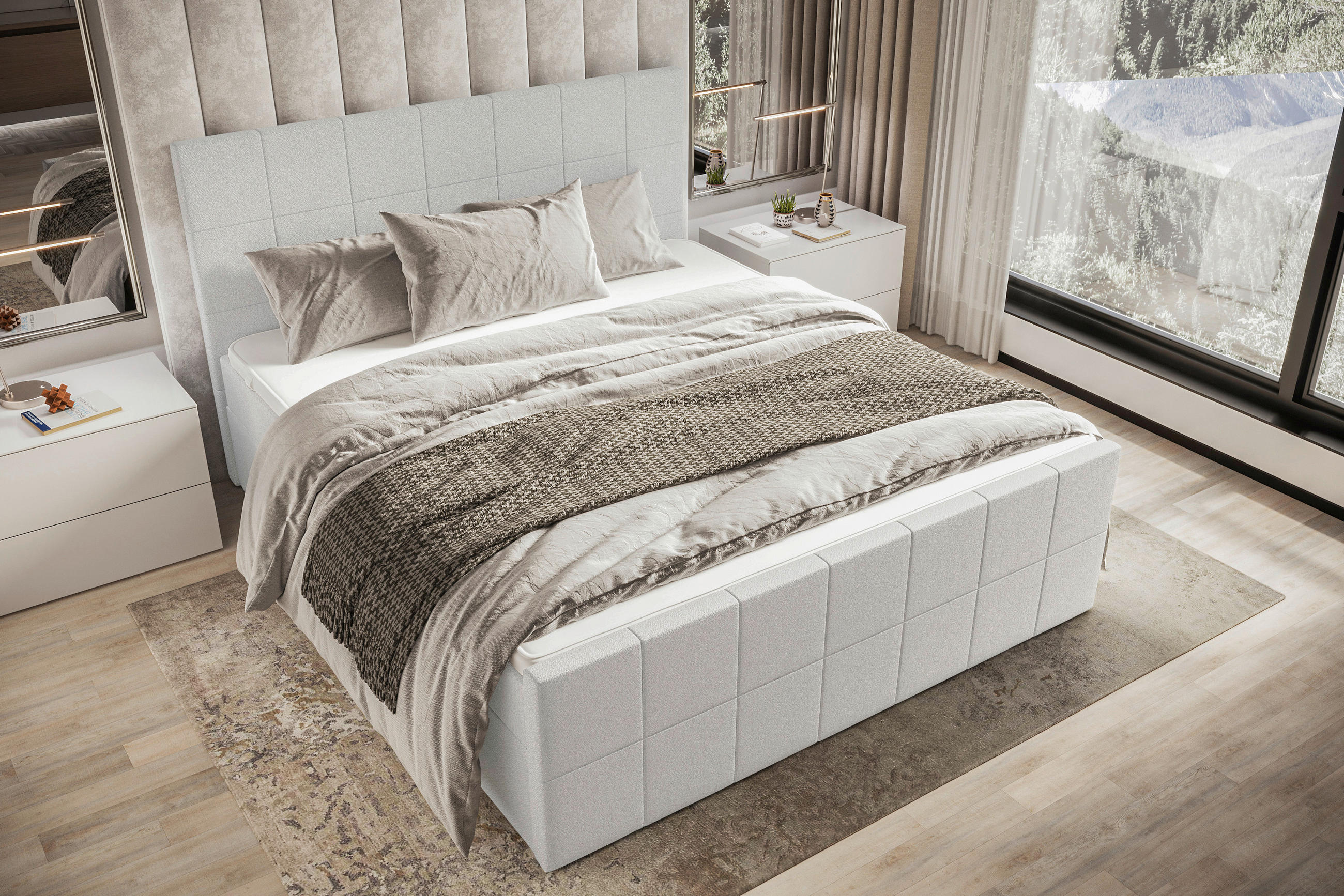 BOXBETT 160/200 cm  in Hellgrau  - Hellgrau, KONVENTIONELL, Kunststoff/Textil (160/200cm) - Boxxx