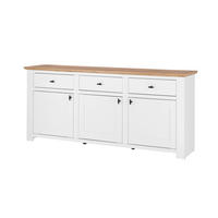 SIDEBOARD  198/88/45 cm 3 Schublade(n)  - Eichefarben/Eiche Wotan, Design, Holzwerkstoff/Metall (198/88/45cm) - MID.YOU