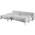 ECKSOFA in Chenille Hellgrau  - Hellgrau/Schwarz, MODERN, Textil/Metall (182/290cm) - Hom`in