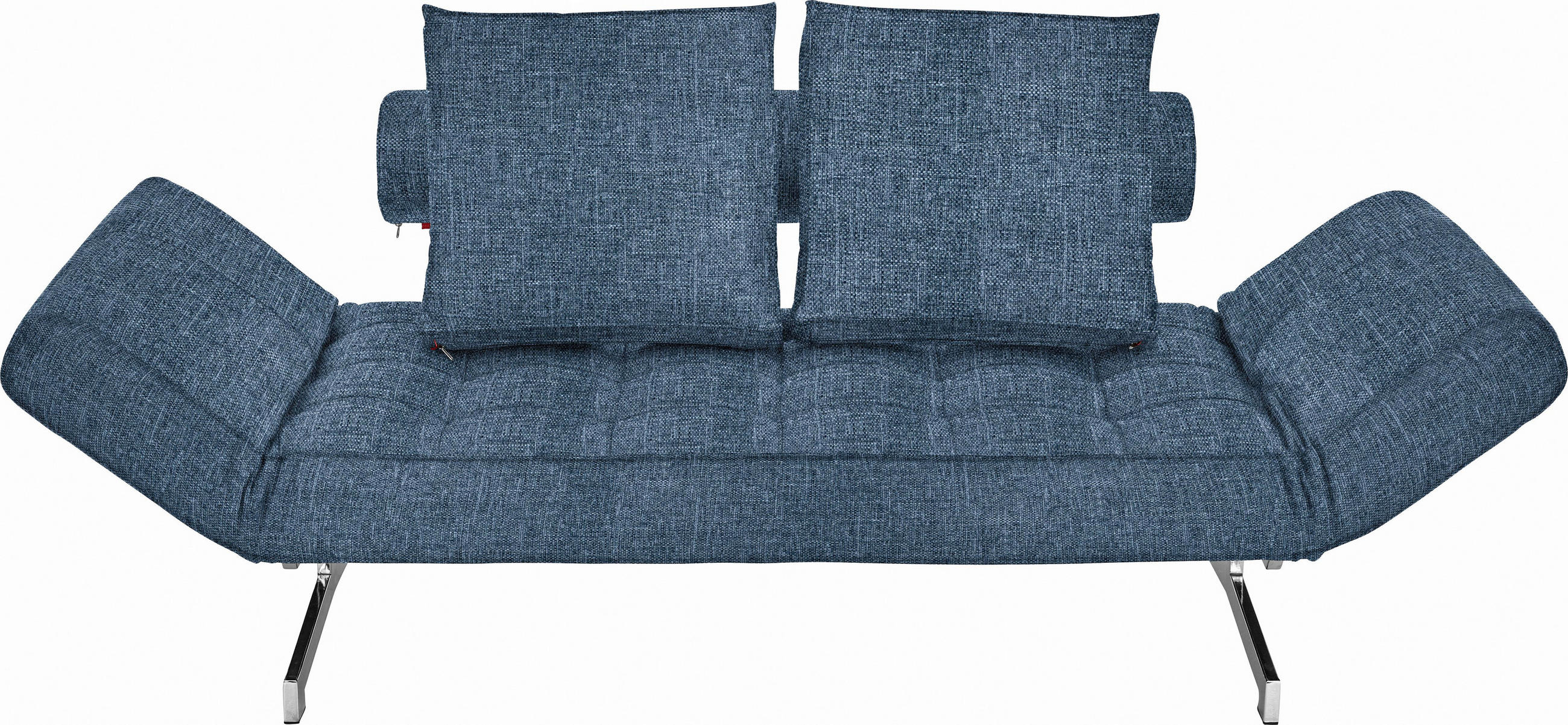 Pohovka s rozkladom, kov, textil, modrá