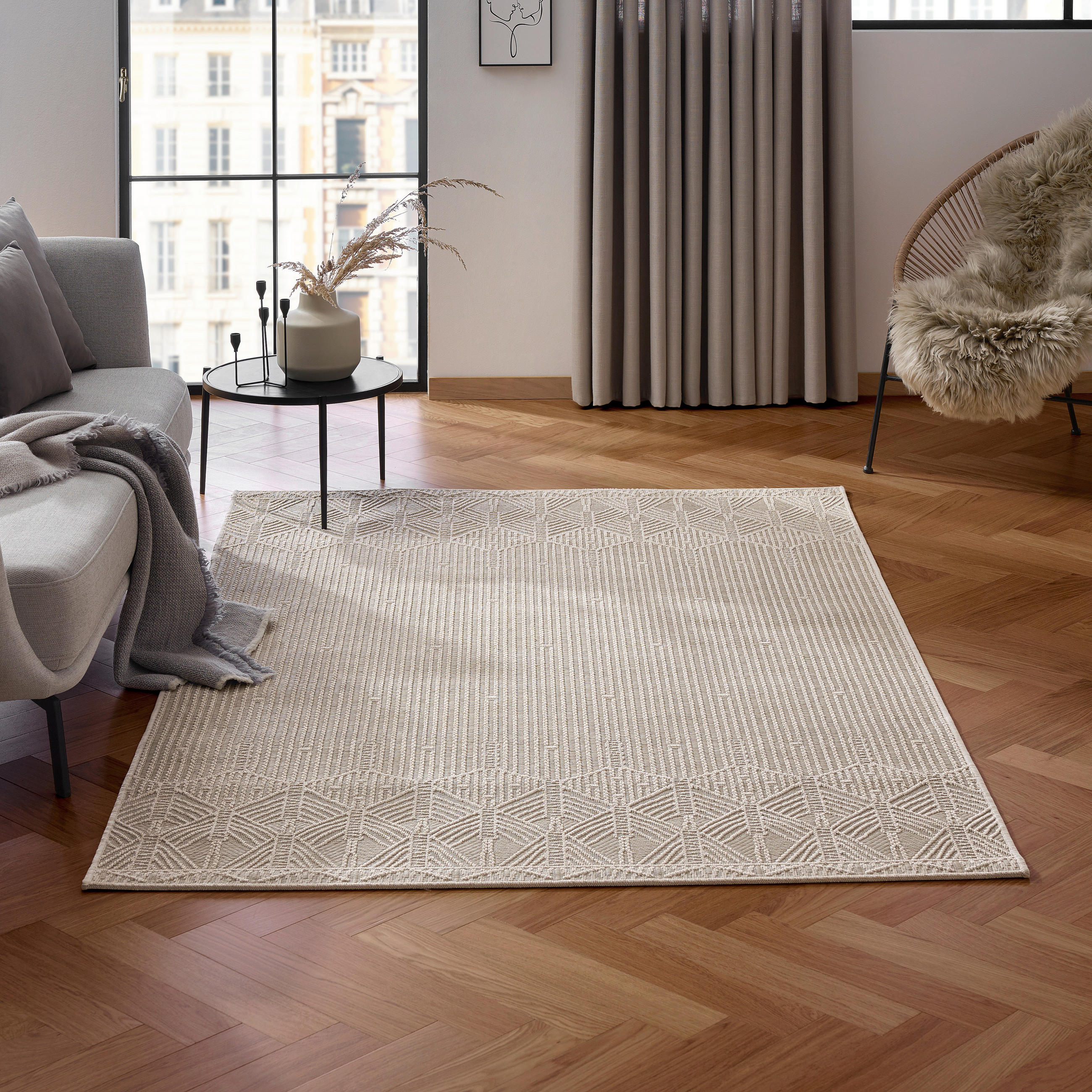OUTDOORTEPPICH 80/150 cm Anja  - Beige, Romantik / Landhaus, Textil (80/150cm) - Novel