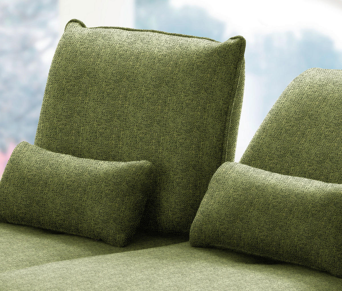 ECKSOFA in Flachgewebe Grün  - Schwarz/Grün, Design, Textil/Metall (191/301cm) - Moderano