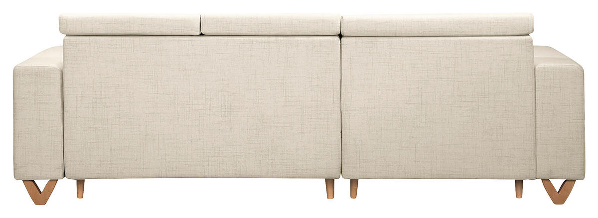 ECKSOFA in Textilgeflecht Hellgrau  - Wengefarben/Hellgrau, Design, Holz/Textil (257/174cm) - Livetastic