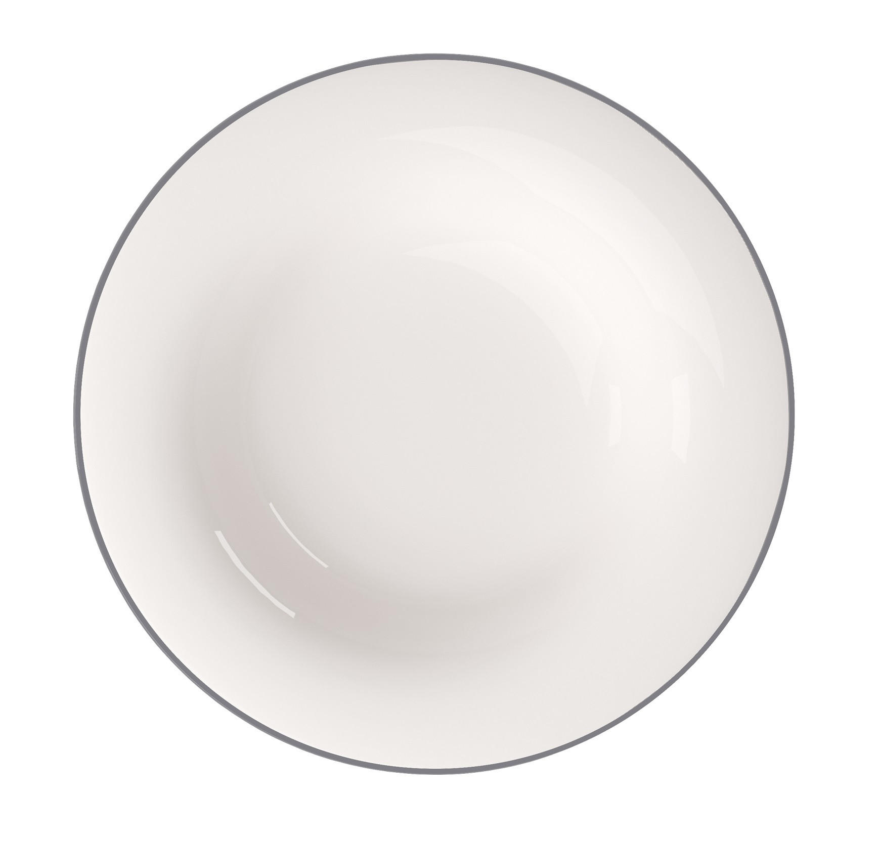 SUPPENTELLER Grau, Weiß Fine China Grey Lines  - Weiß/Grau, KONVENTIONELL, Keramik (23cm) - Villeroy & Boch