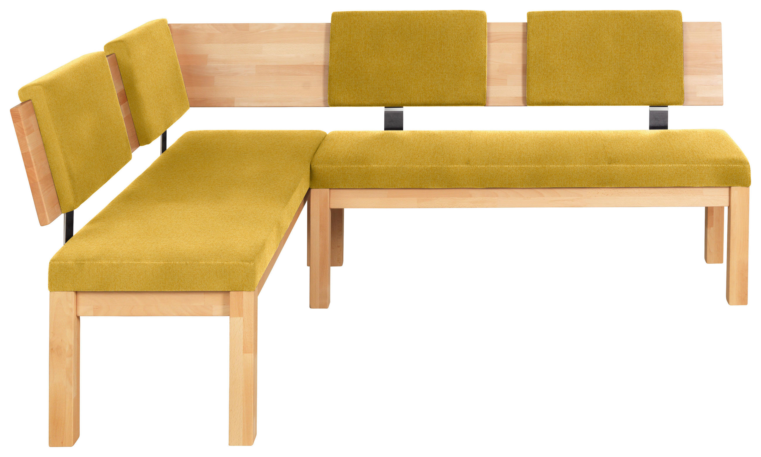 ECKBANK 160/200 cm  in Buchefarben, Currygelb  - Currygelb/Buchefarben, Natur, Holz/Textil (160/200cm) - Cantus