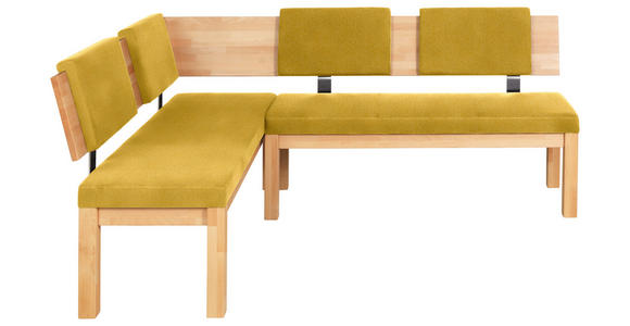 ECKBANK 160/200 cm  in Buchefarben, Currygelb  - Currygelb/Buchefarben, Natur, Holz/Textil (160/200cm) - Cantus