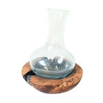 VASE 30 cm  - Klar/Ecru, Natur, Glas/Holz (25/30cm) - Ambia Home