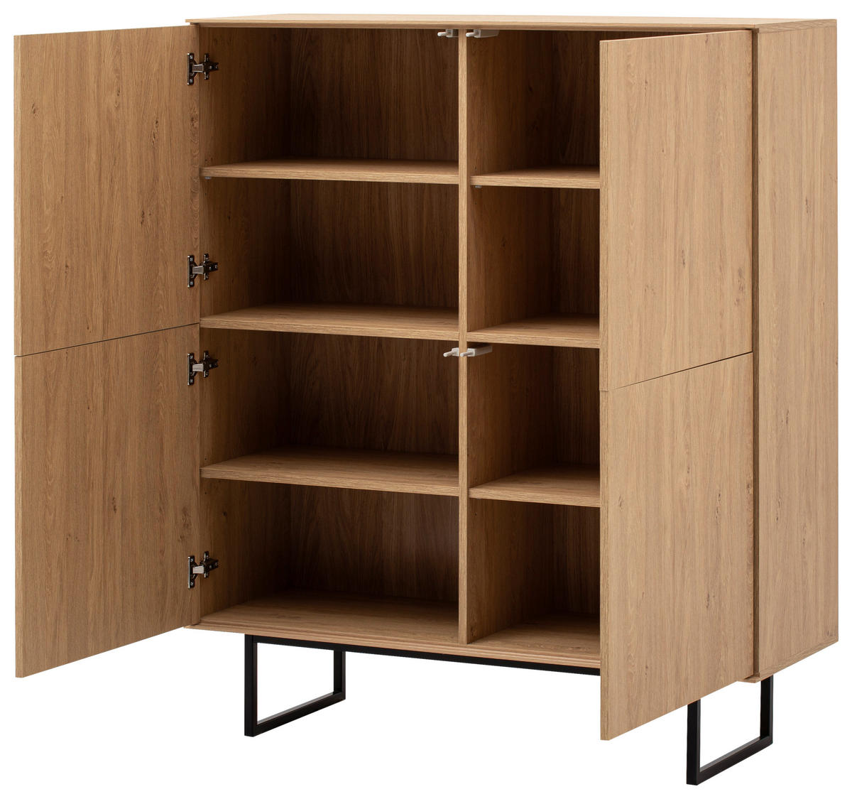 HIGHBOARD  in 115/137/40 cm  - Eichefarben/Schwarz, Design, Holzwerkstoff/Metall (115/137/40cm) - Modante