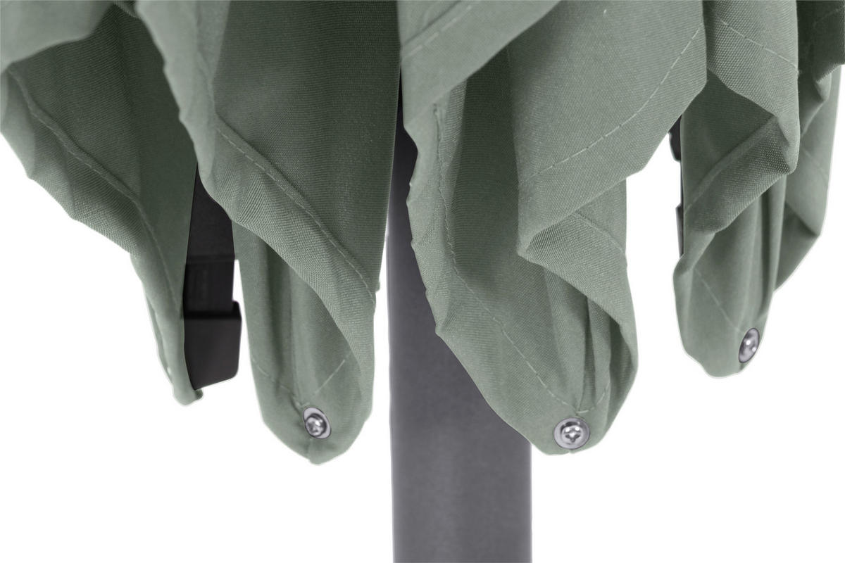 SONNENSCHIRM 300 cm  - Anthrazit/Olivgrün, KONVENTIONELL, Textil/Metall (300/200cm) - Siena Garden