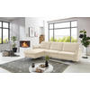 ECKSOFA in Lederlook (vegan) Ecru  179/233 cm  - Ecru/Nickelfarben, MODERN, Textil/Metall (179/233cm) - Livetastic