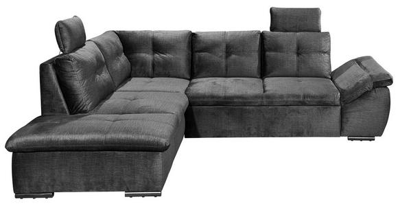 ECKSOFA  in Mikrovelours Schwarz  - Schwarz, KONVENTIONELL, Kunststoff/Textil (217/265cm) - Carryhome