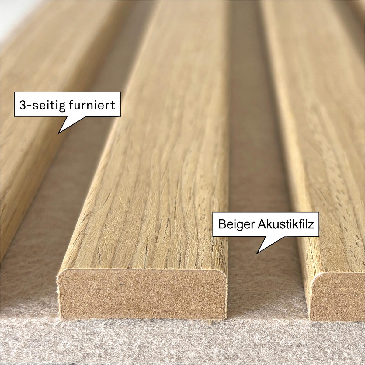 AKUSTIKPANEEL Echtholz Lean  - Eichefarben/Beige, KONVENTIONELL, Holz/Kunststoff (244/28/1.6cm) - Novel