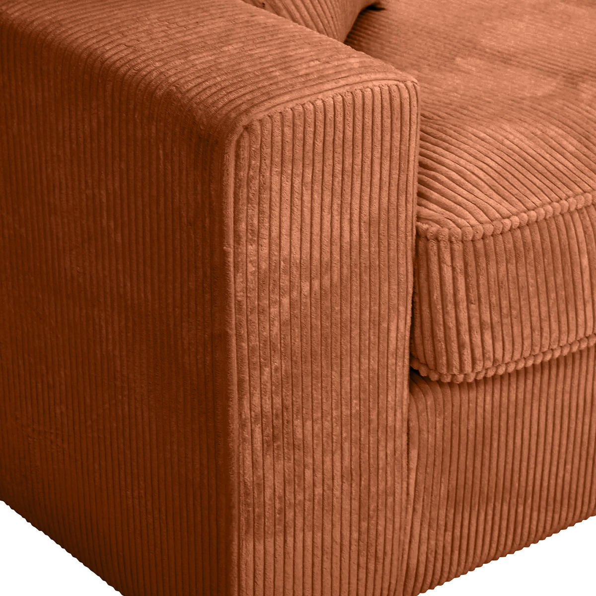 ECKSOFA Rostfarben Cord Zierkissen, Rückenkissen, Rücken echt  - Rostfarben/Schwarz, MODERN, Kunststoff/Textil (307/228cm) - Carryhome