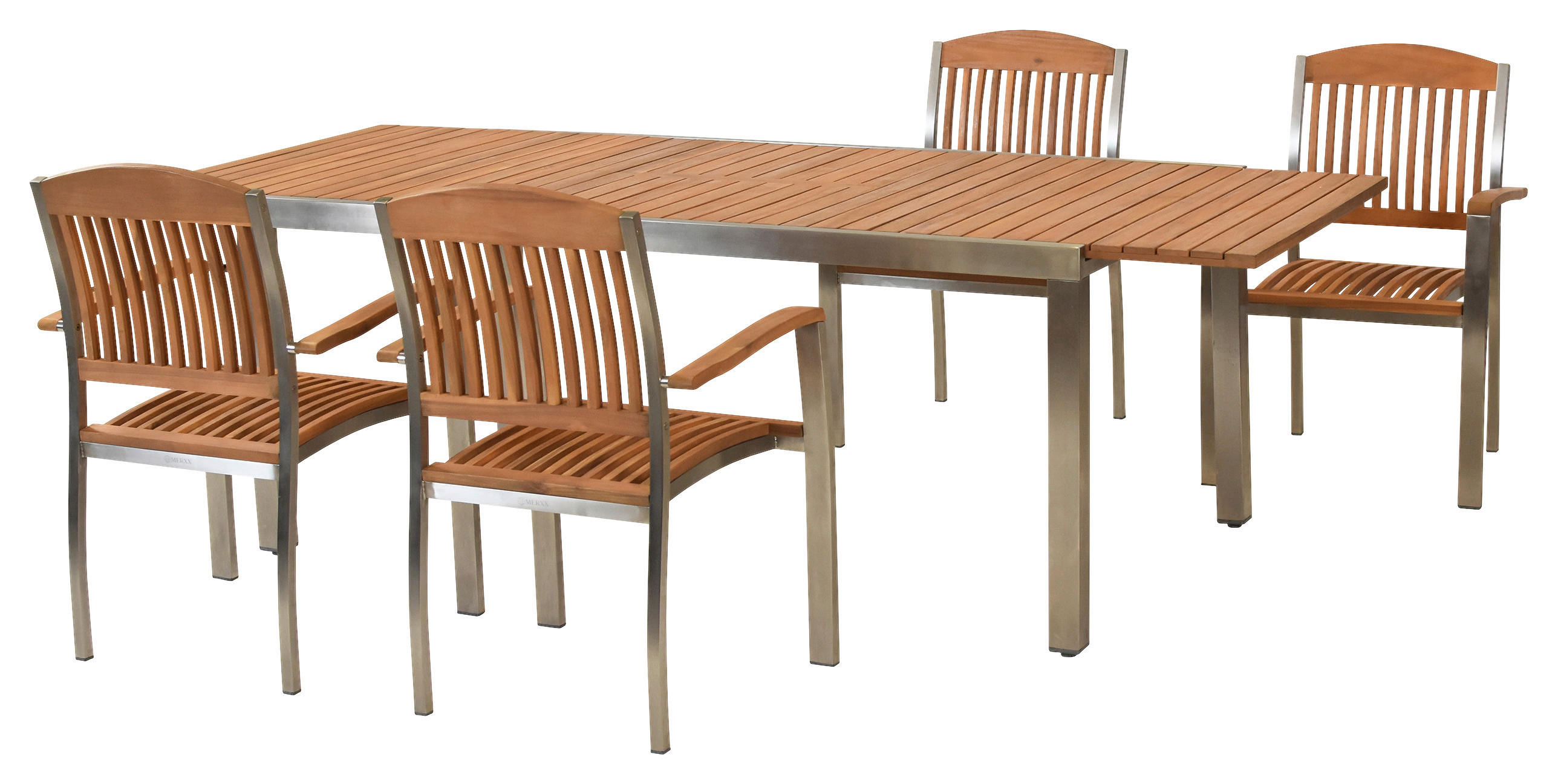 GARTENSET 5-teilig  - Silberfarben/Naturfarben, MODERN, Holz/Metall - Gardenson