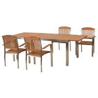 GARTENSET 5-teilig  - Silberfarben/Naturfarben, MODERN, Holz/Metall - Gardenson