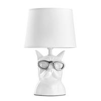 STOLNÍ LAMPA, E14, 18/29 cm  - bílá, Trend, textil/keramika (18/29cm)