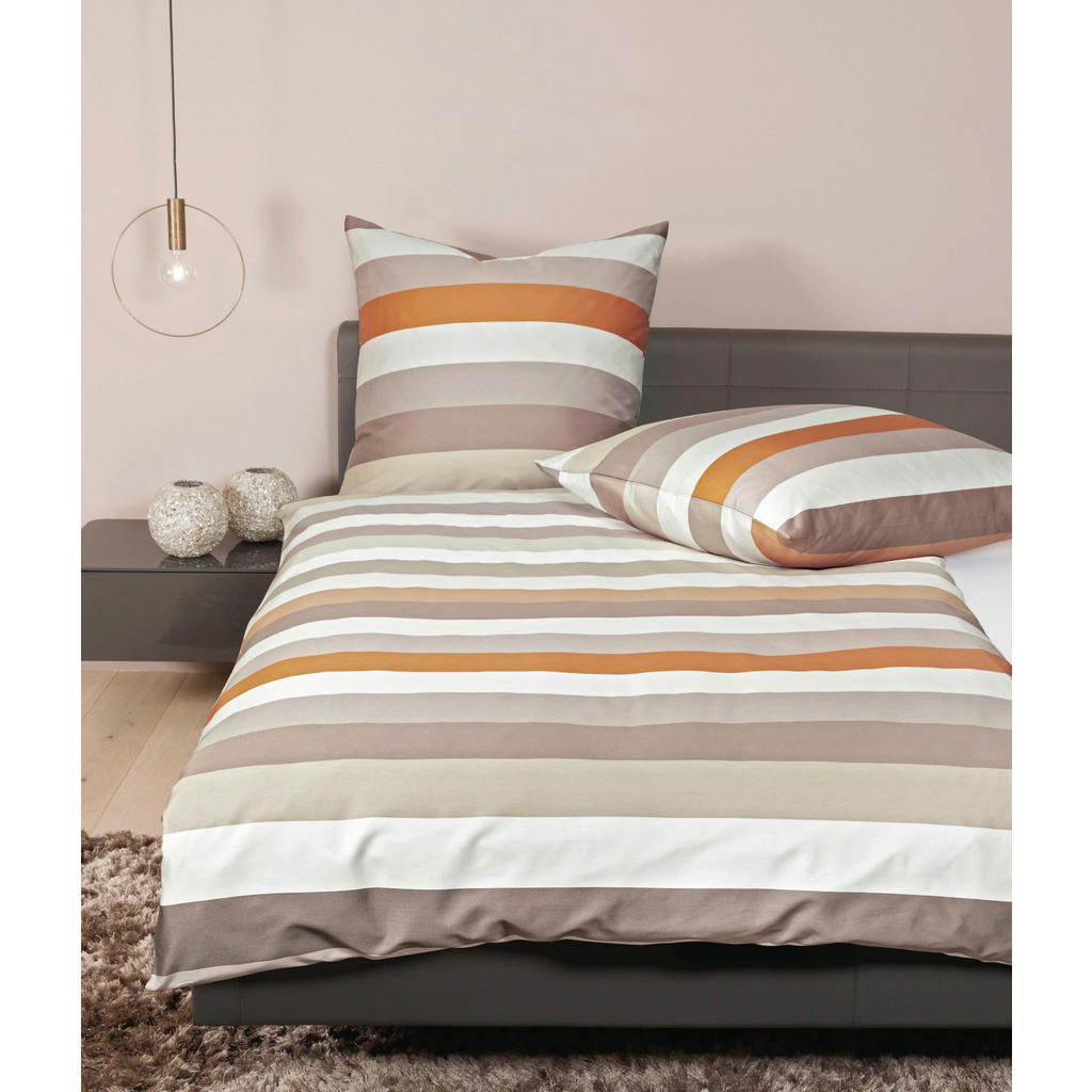 Thumbnail - Janine Bettwäsche J.d., Braun, Sand, Hellbraun, Textil, Streifen, 240x220 cm, Textiles Vertrauen - Oeko-Tex®, bügelfrei,...