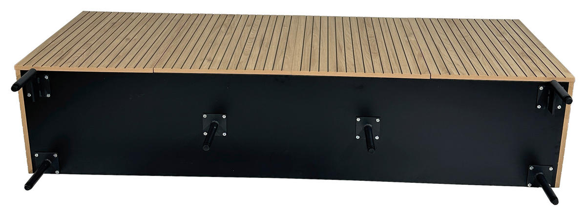 SIDEBOARD LINO  in 181/75/40 cm  - Eichefarben/Schwarz, Design, Holzwerkstoff/Metall (181/75/40cm) - Xora