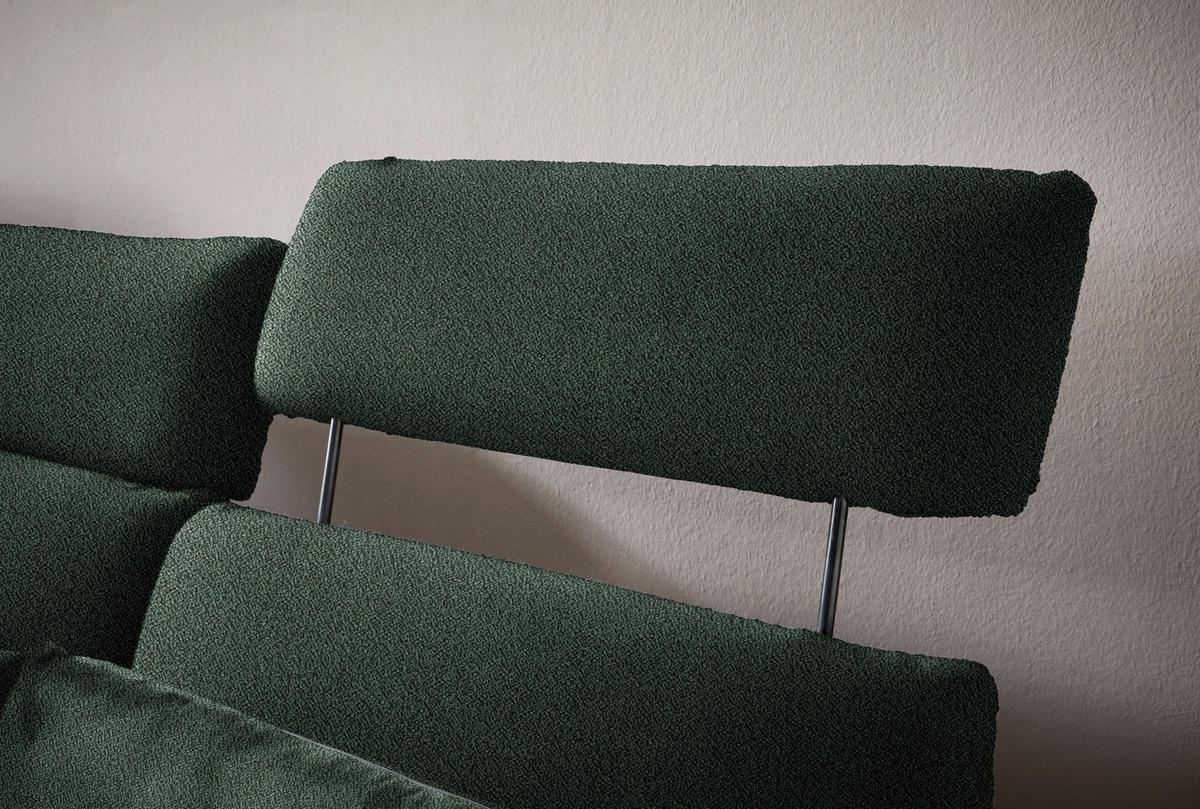 ECKSOFA in Flachgewebe Grün  - Schwarz/Grün, Design, Textil/Metall (152/259cm) - Dieter Knoll