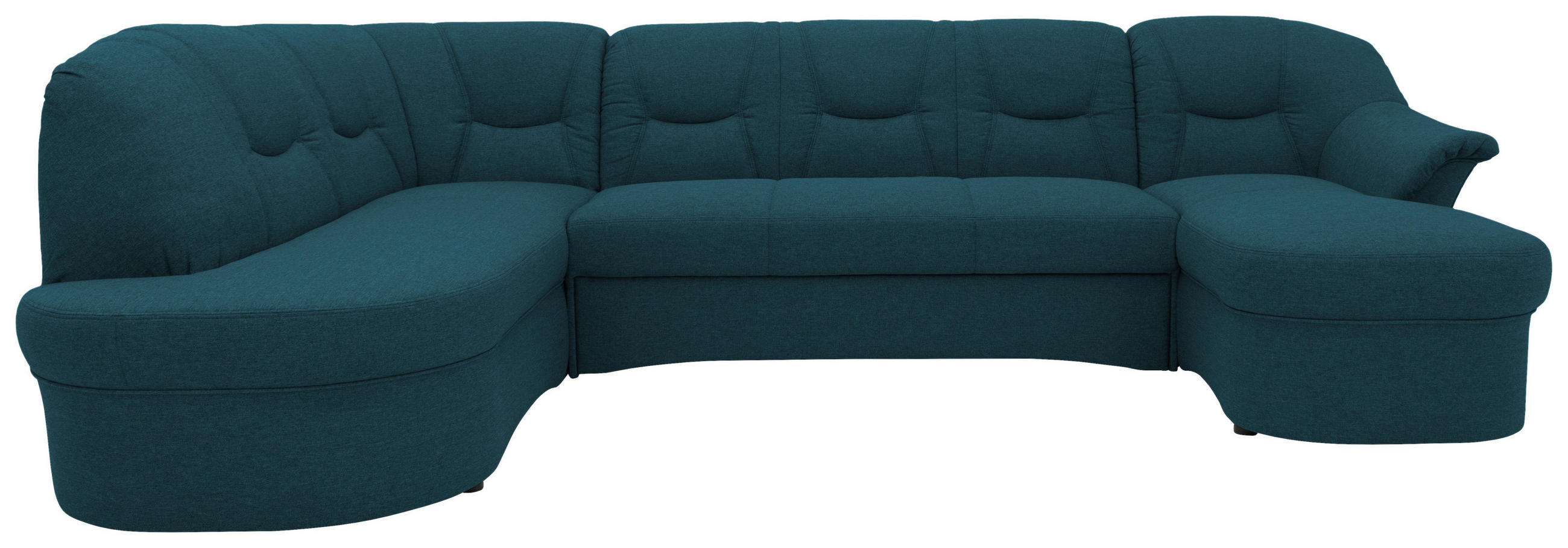 WOHNLANDSCHAFT Dunkelblau Mikrofaser  - Schwarz/Dunkelblau, KONVENTIONELL, Kunststoff/Textil (180/295/146cm) - MID.YOU
