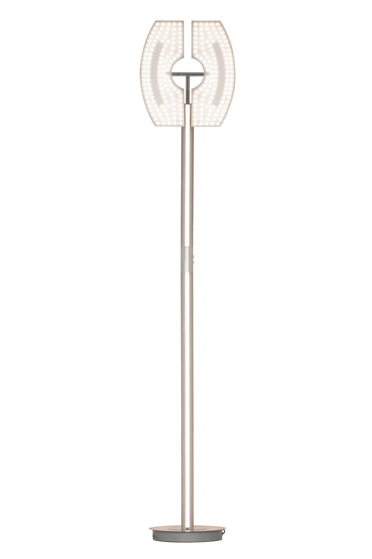 STOJACIA LED LAMPA, 44/38/183 cm - biela/chrómová, Basics, kov/plast (44/38/183cm) - Dieter Knoll
